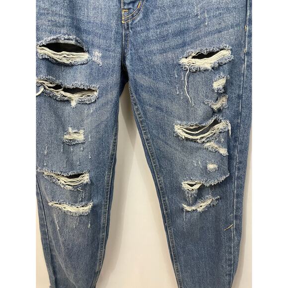 Free People We The Free High Rise Blossom Rigid Skinny Jean Destroyed 25 - Picture 3 of 9